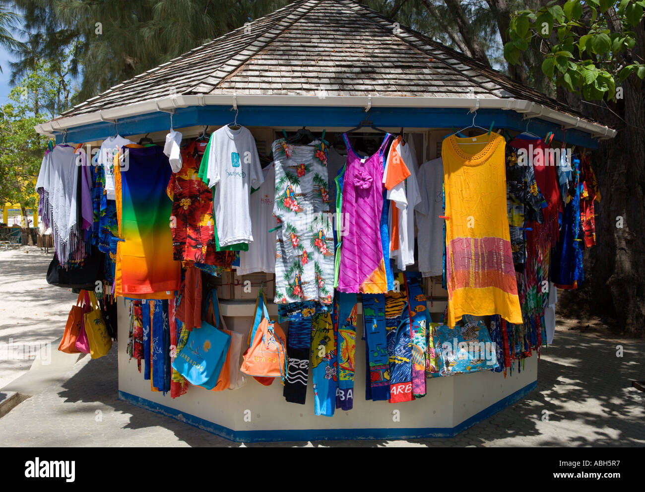 Strand, Stall, Rockley Beach, South Coast, Barbados, kleine Antillen, West Indies, Karibik Stockfoto