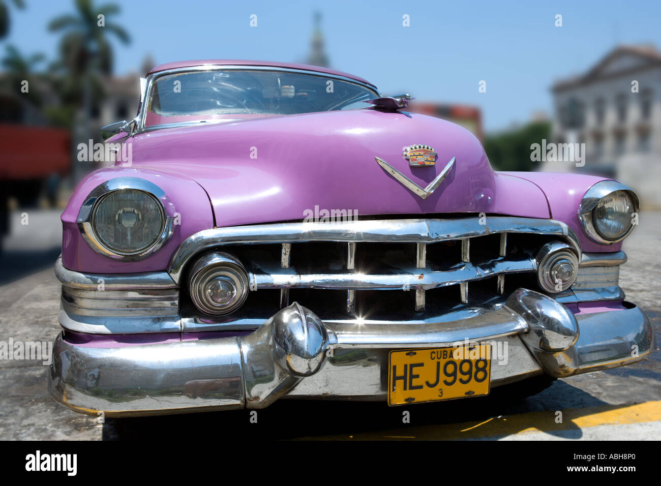 Alte amerikanische Autos, Habana Vieja, Havanna, Kuba, Caribbean Stockfoto