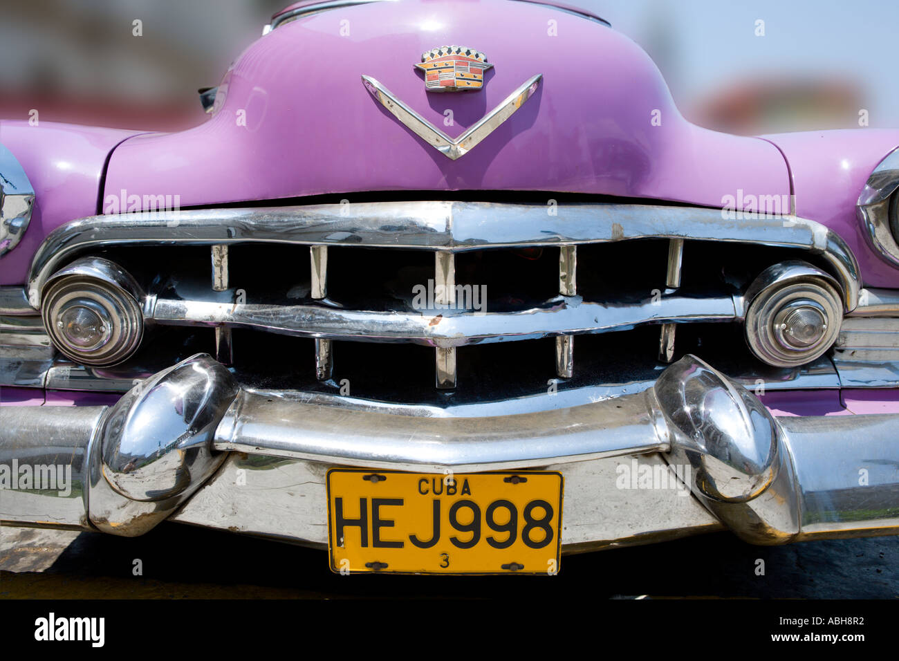 Alte amerikanische Autos, Habana Vieja, Havanna, Kuba, Caribbean Stockfoto