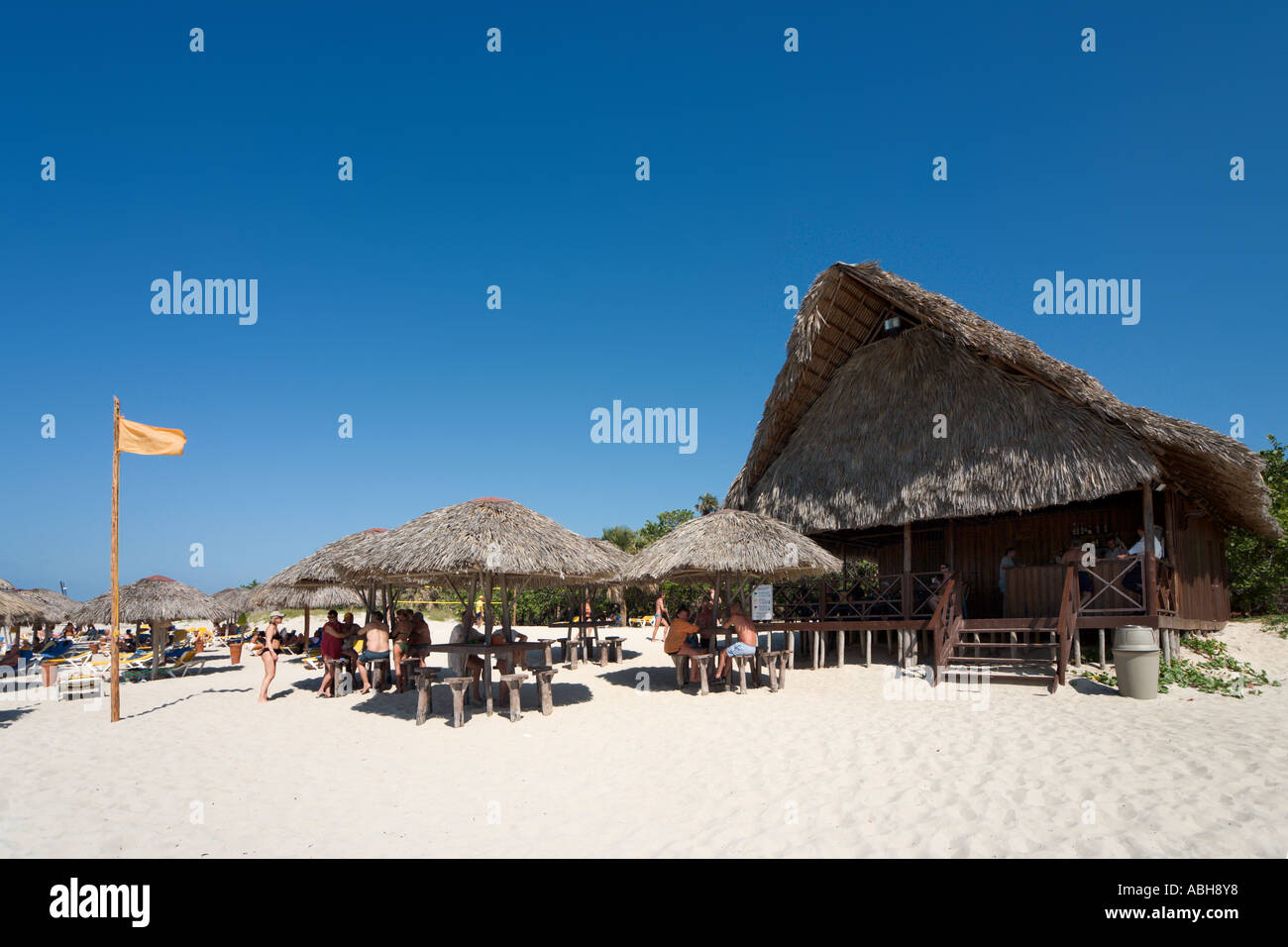 Typische Strandbar, Varadero, Kuba, Caribbean Stockfoto