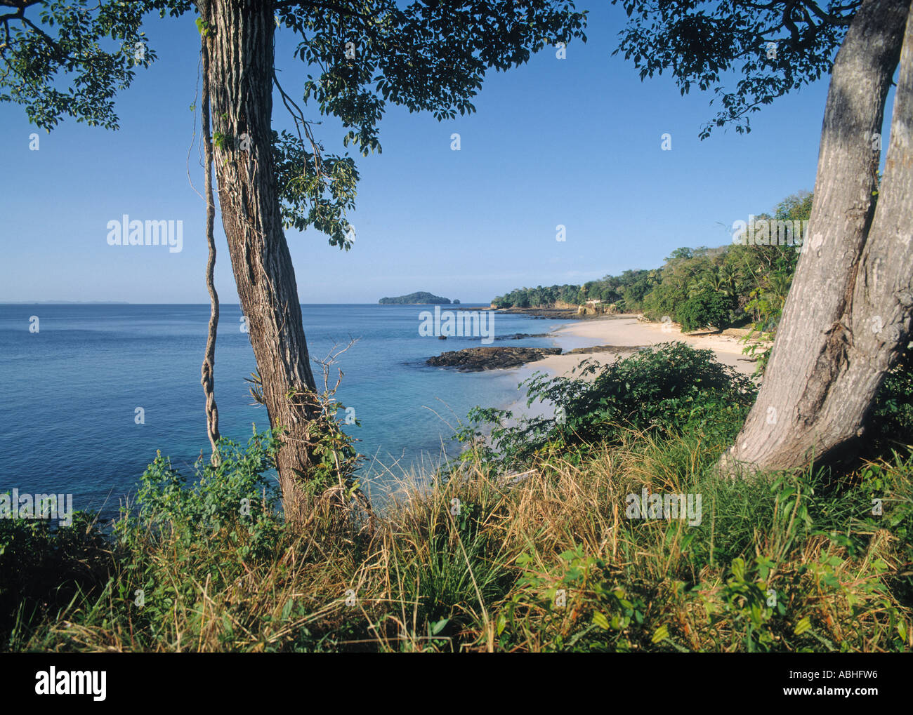 Insel Contadora auf den Pearl-Inseln, Republik von Panama.  Playa Cacique. Stockfoto