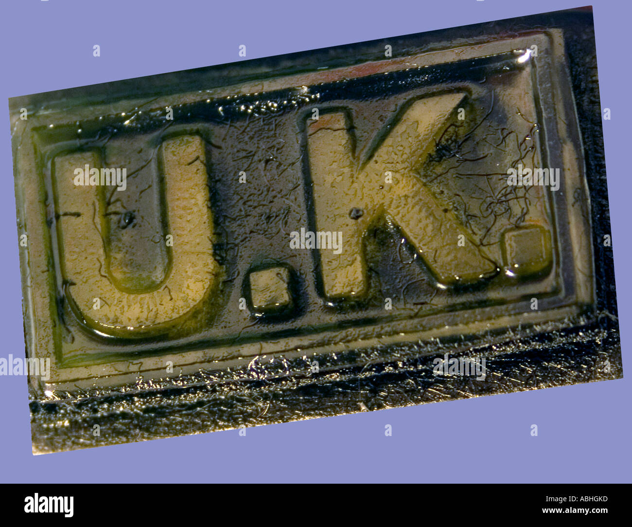 U K Stempel UK U K Buchstaben Stempel britisches Englisch Stockfoto