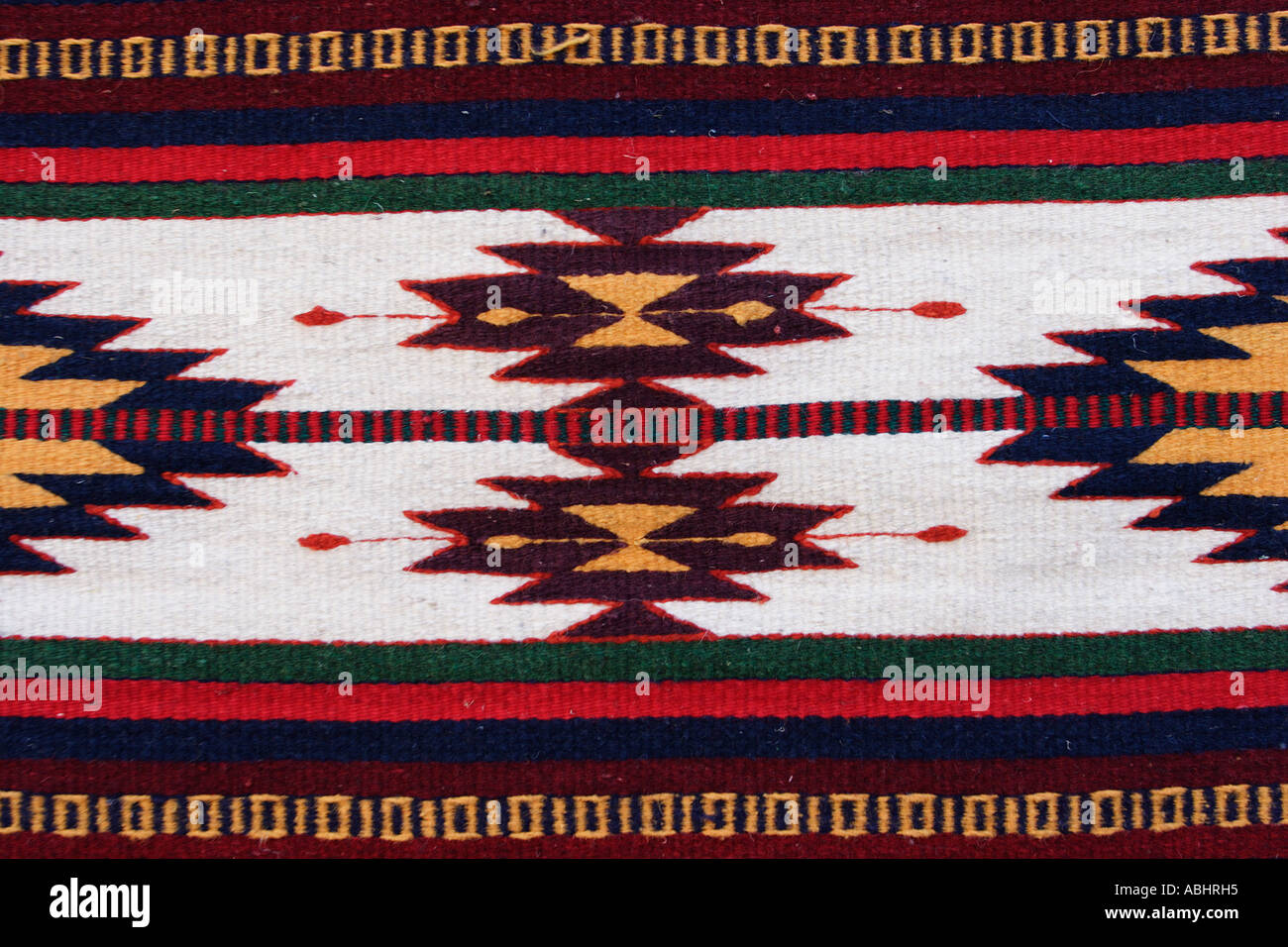 Hand gewebt Zapoteken Stil Teppich Teotitlan del Valle Dorf Oaxaca Mexico Stockfoto