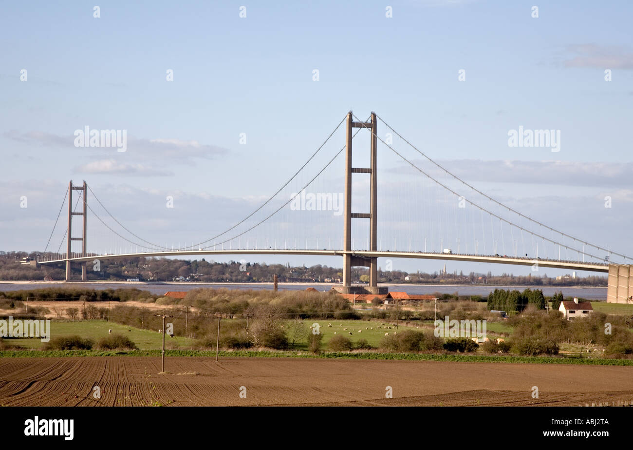 Humber Bridge UK gesehen vom SW Stockfoto