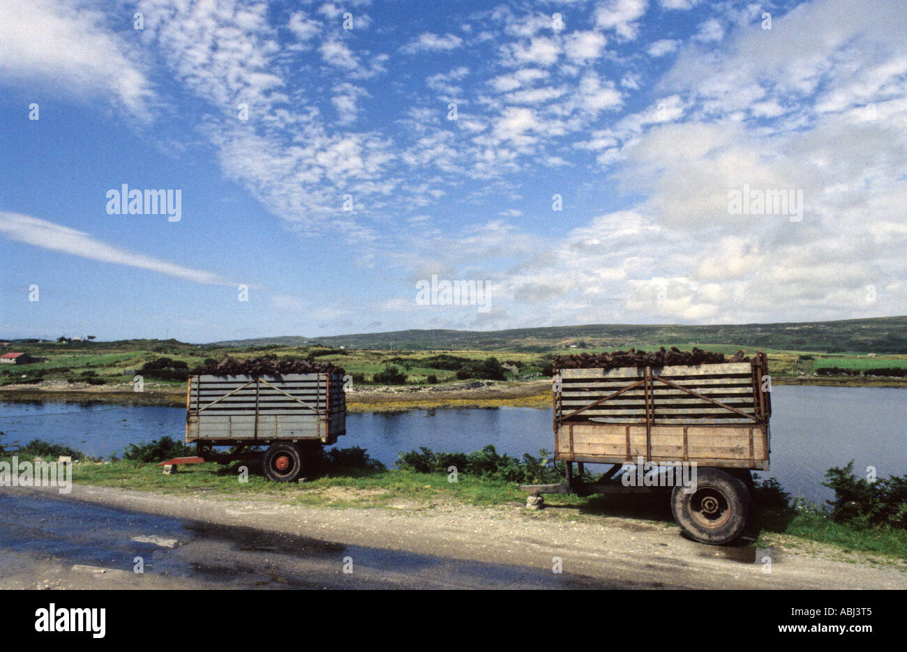 Anhänger des Rasens, Connemara, County Galway, Irland Stockfoto