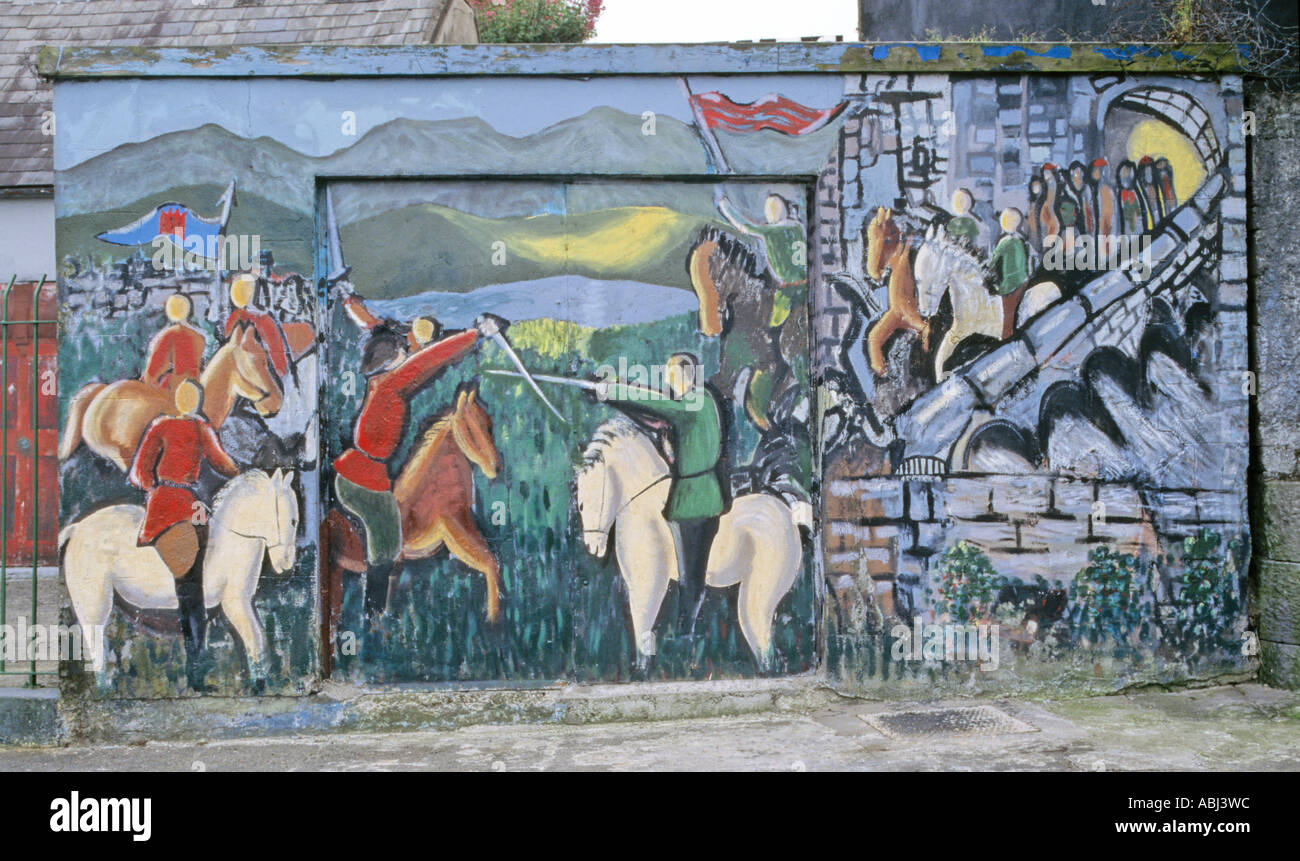 Wandbild in der Nähe von King John's Castle, Limerick City, County Limerick, Republik von Irland Stockfoto