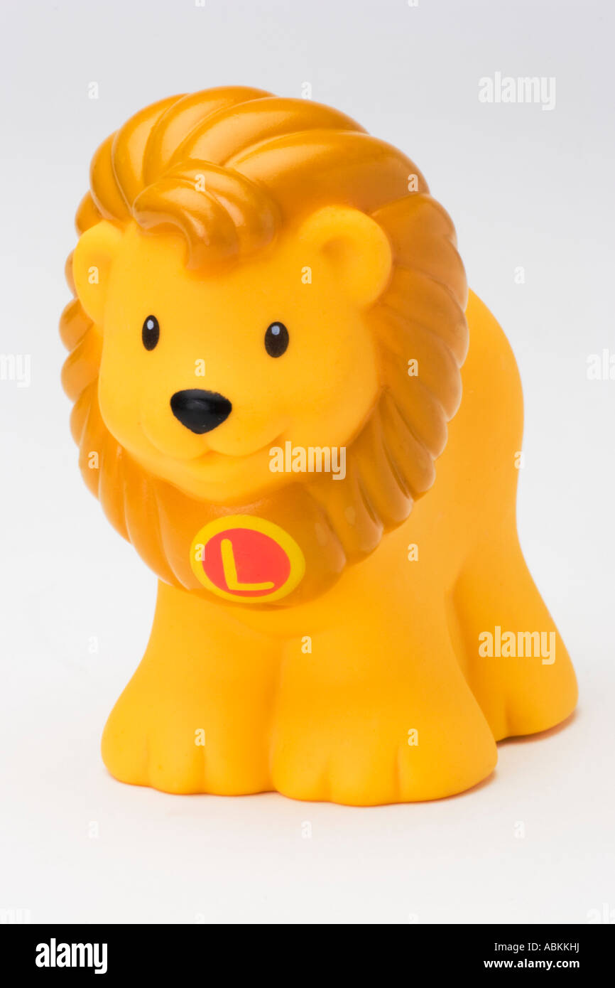 Fisher Price Spielzeug kleine Menschen Alphabet Zoo Gelber Löwe  Stockfotografie - Alamy