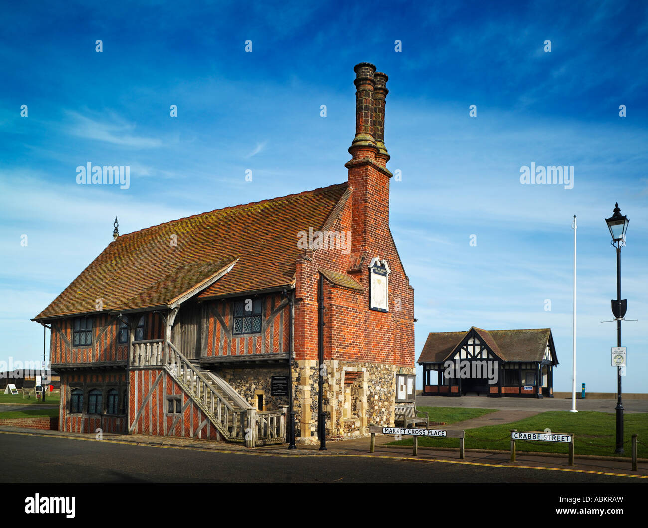 Die berühmte Moot Hall in Aldeburgh in Suffolk Stockfoto