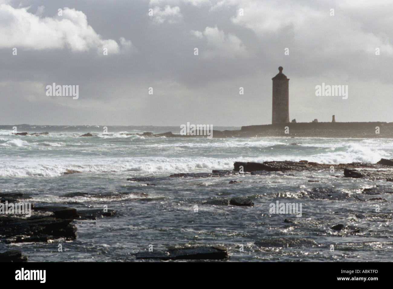 Raue See am nördlichen Ende von North Ronaldsay, Orkney, Schottland, UK September Stockfoto