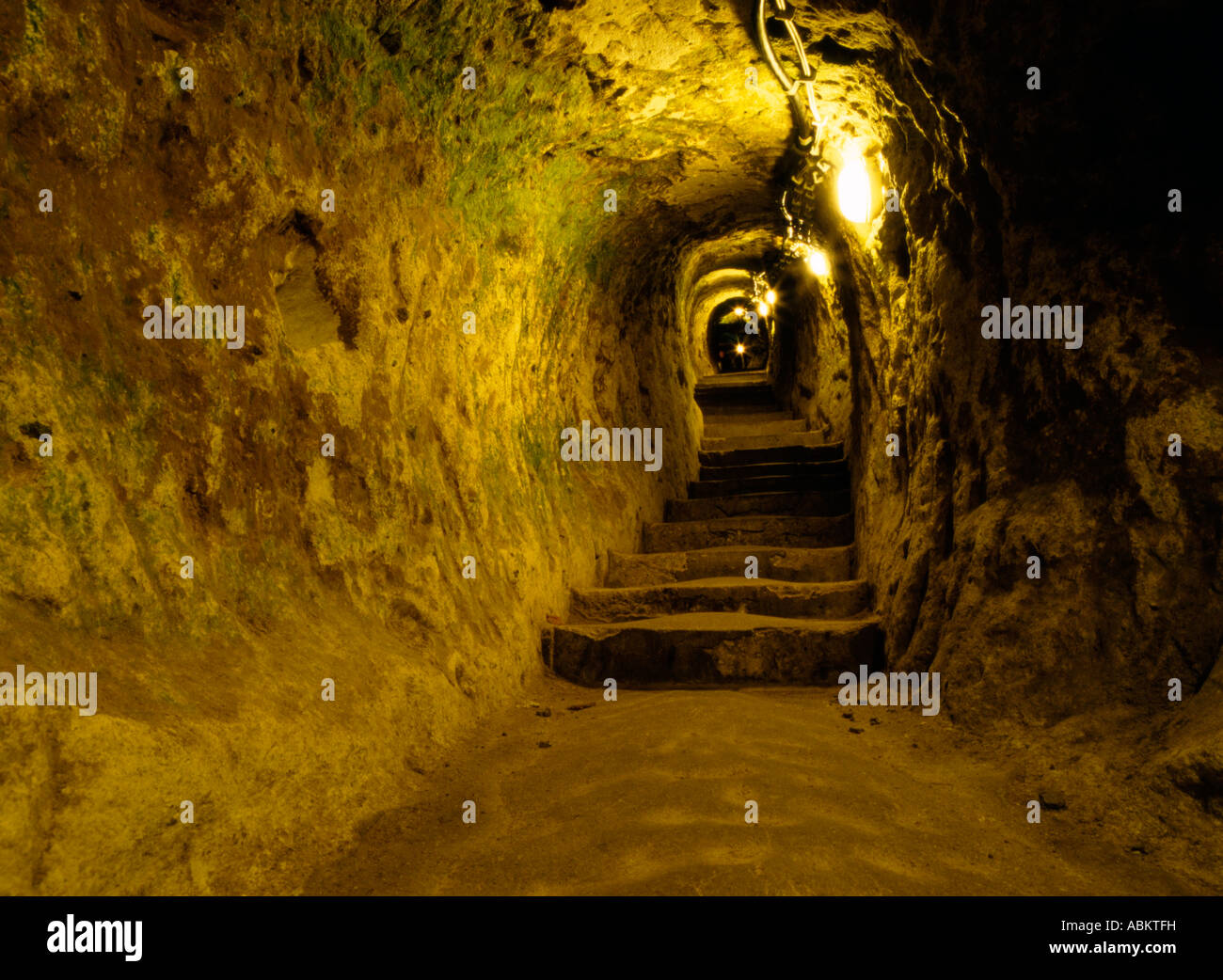Eine Passage in den türkischen unterirdische Stadt von Derinkuyu Stockfoto