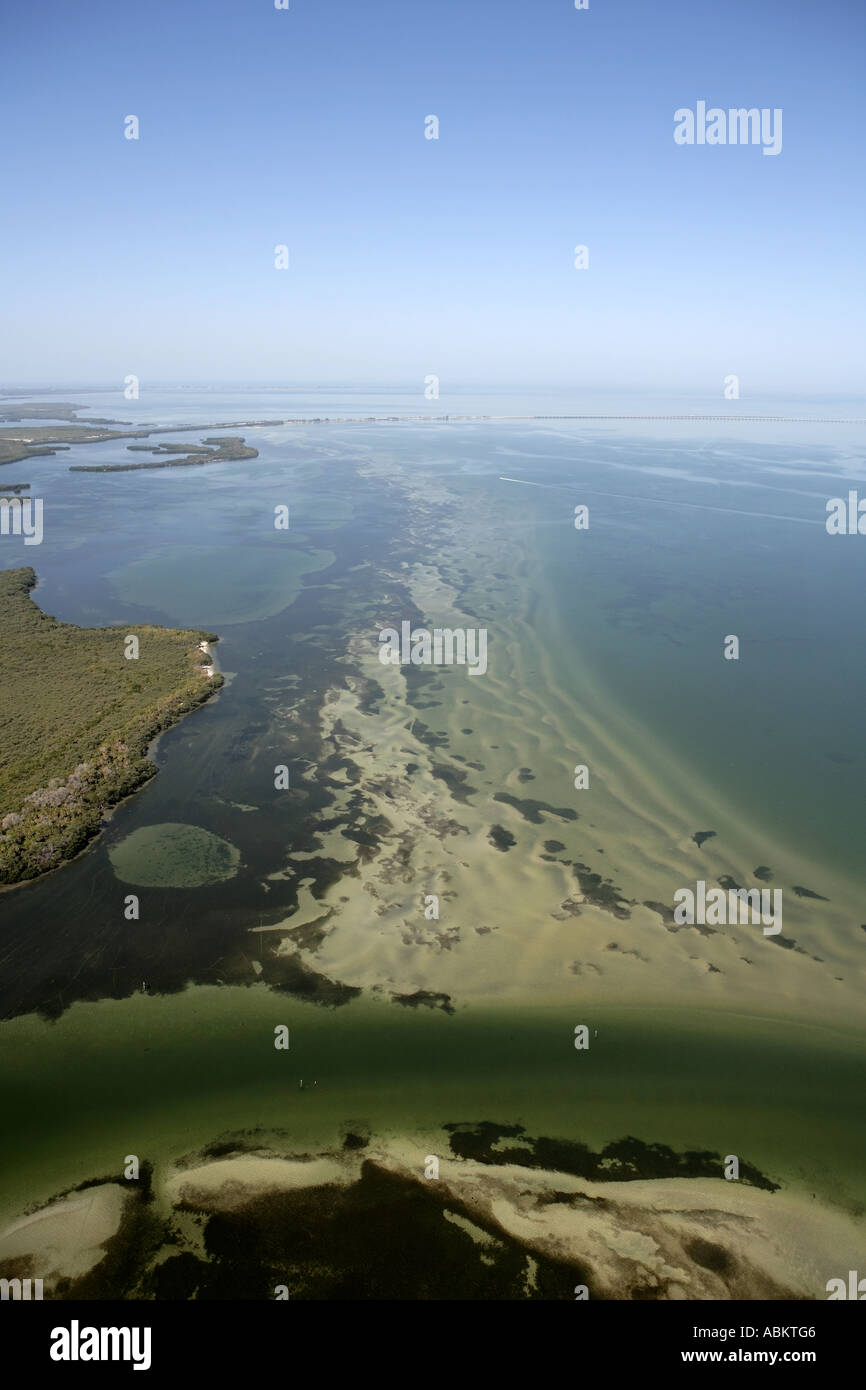 Malerische Luftaufnahme von Tampa Bay Mariposa Schlüssel Harbor Key Manatee County in Florida Stockfoto