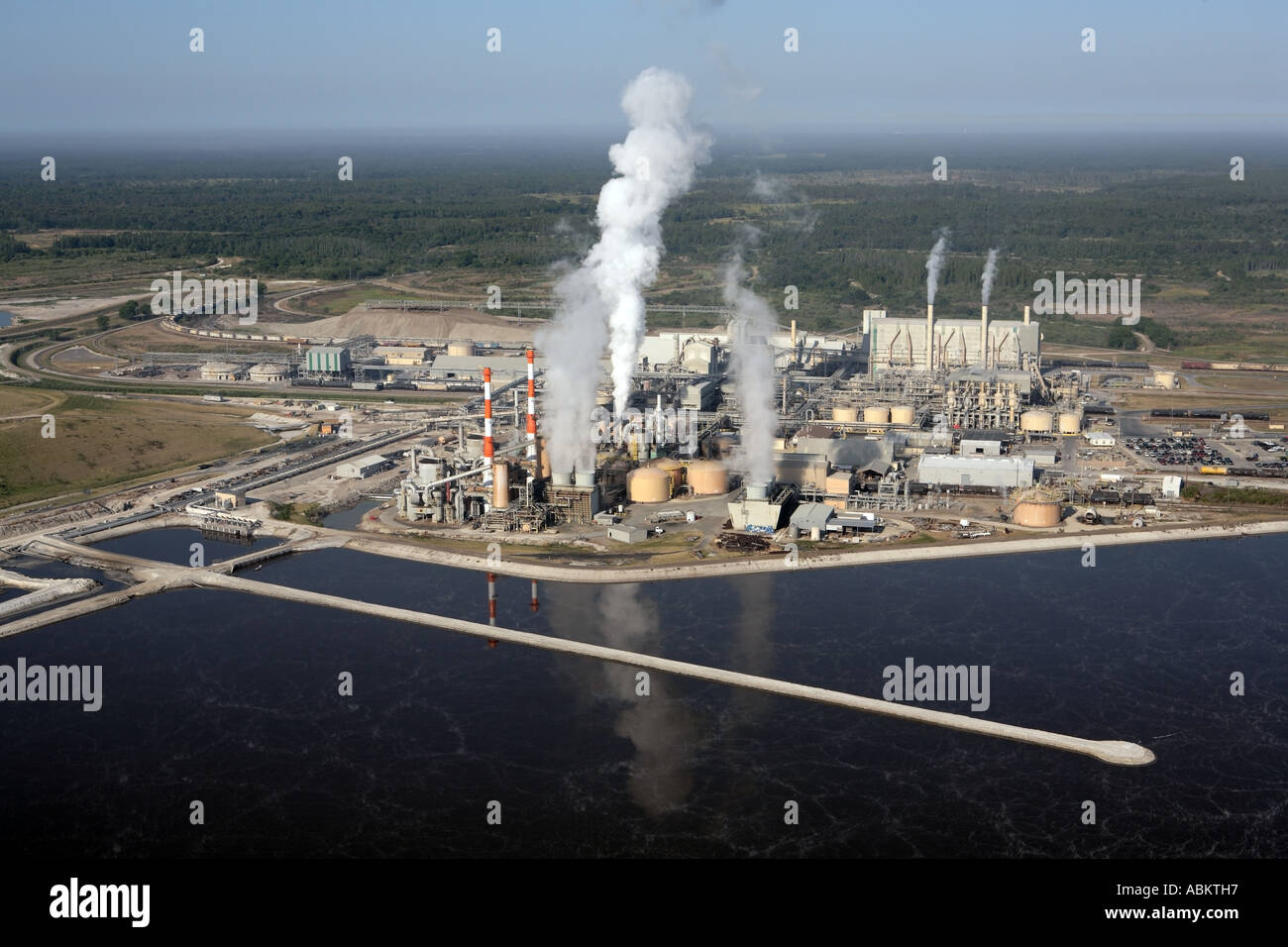 Luftbild des schweren Industrieanlage in Zephyrhills Florida Stockfoto