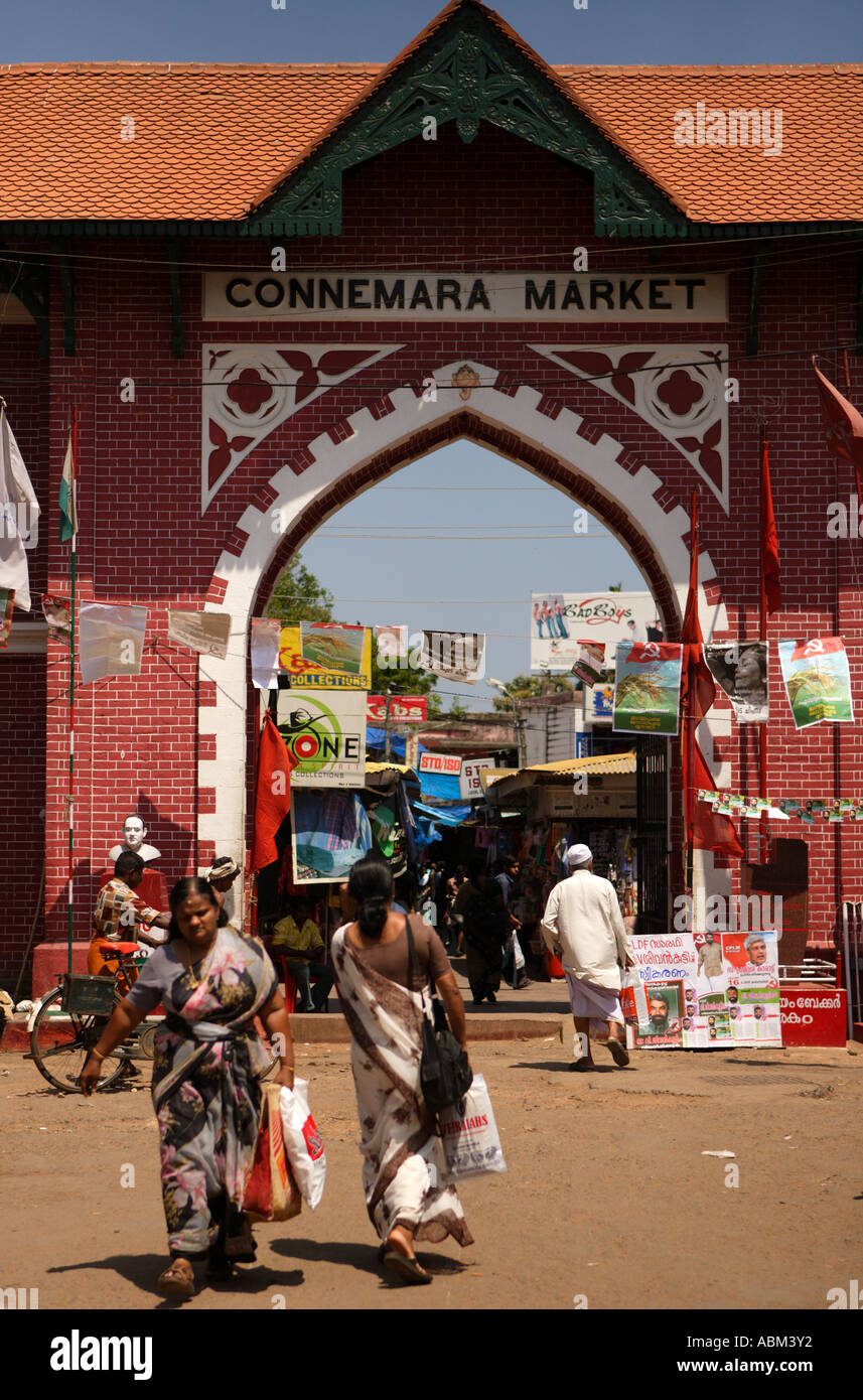 Eingang, Gates, Connemara-Markt, Palayam, Trivandrum Thiruvananthapuram, Kerala, Südindien. Stockfoto