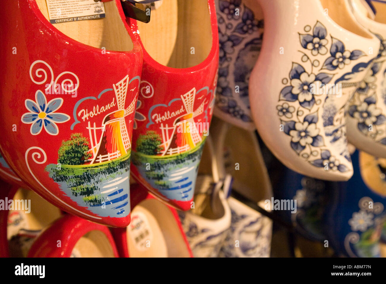 Holländische Holzschuhe, Produktion, Zaanse Schans, Niederlande Stockfoto