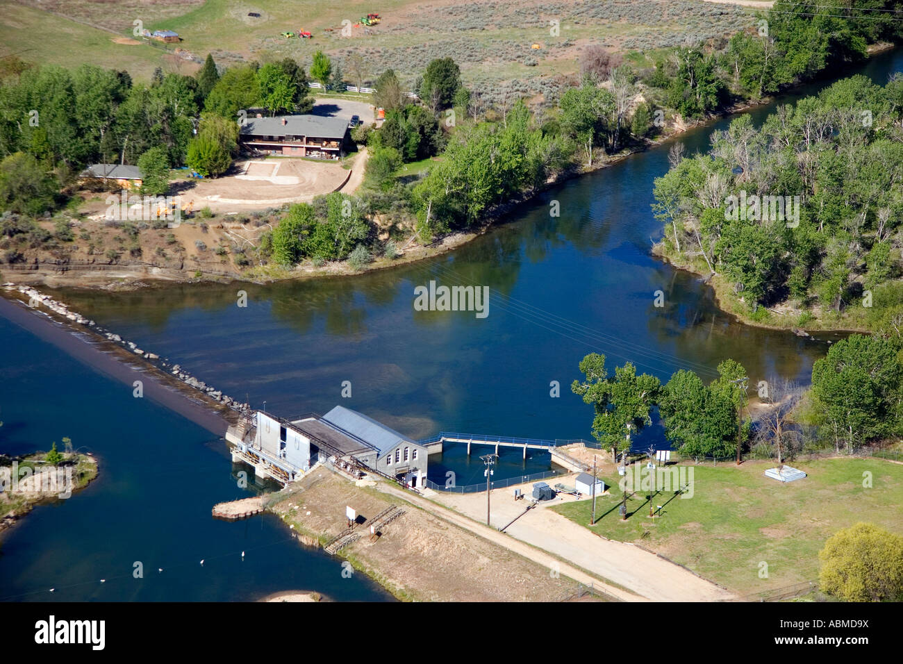 Historischen Barber Staudamm am Fluss Boise in Boise, Idaho Stockfoto
