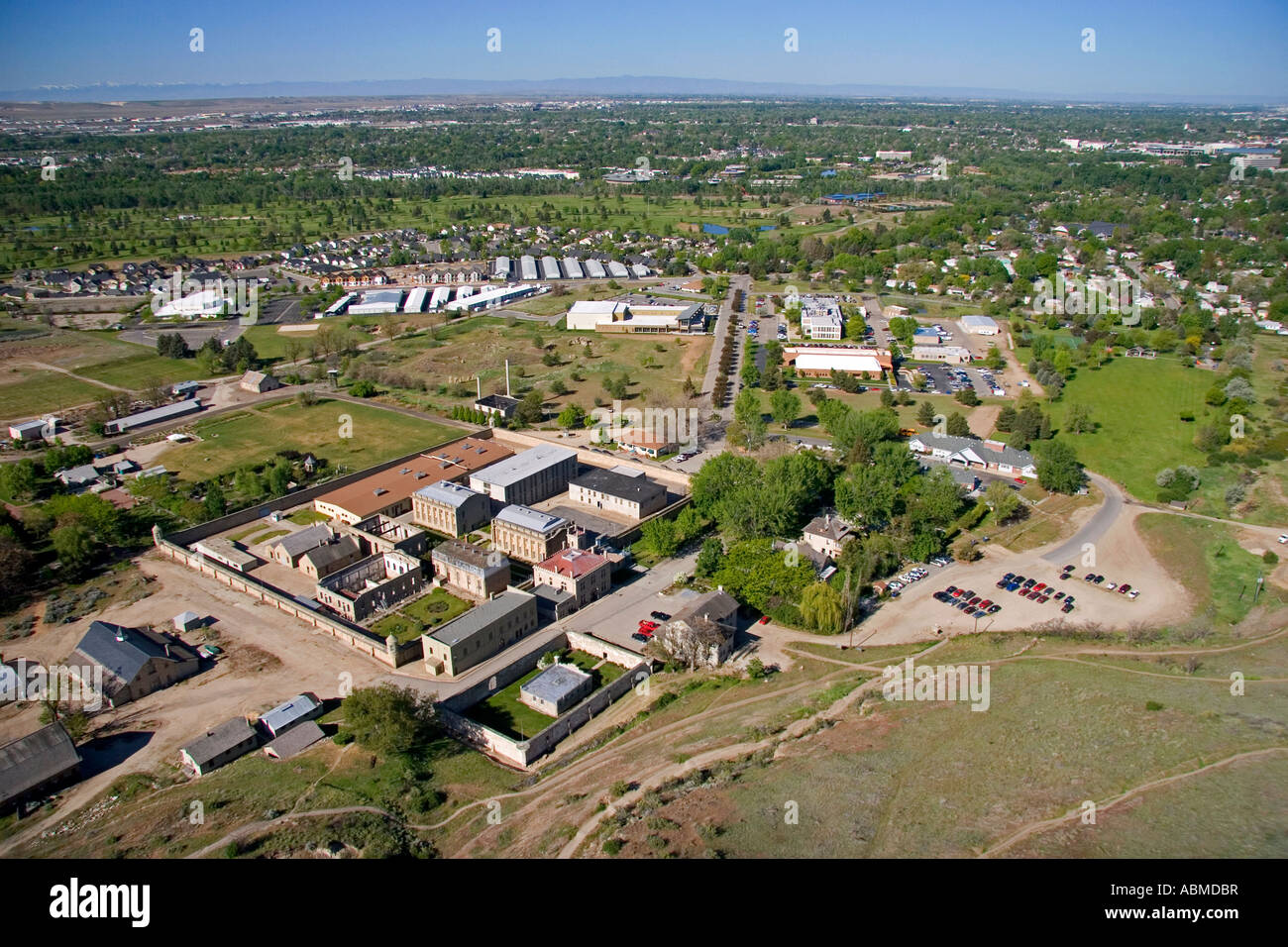 Luftaufnahme der alten Idaho Strafanstalt in Boise, Idaho Stockfoto