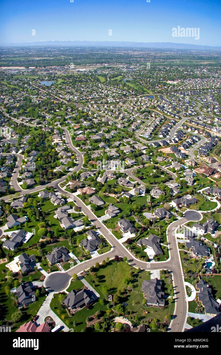 Luftaufnahme von Wohnsiedlungen in Eagle Idaho Stockfoto