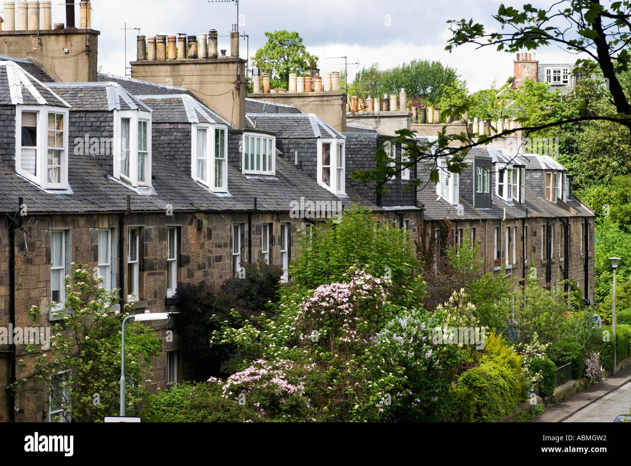 Alte historische Reihenhäuser in Stockbridge Kolonie Edinburgh Schottland Stockfoto