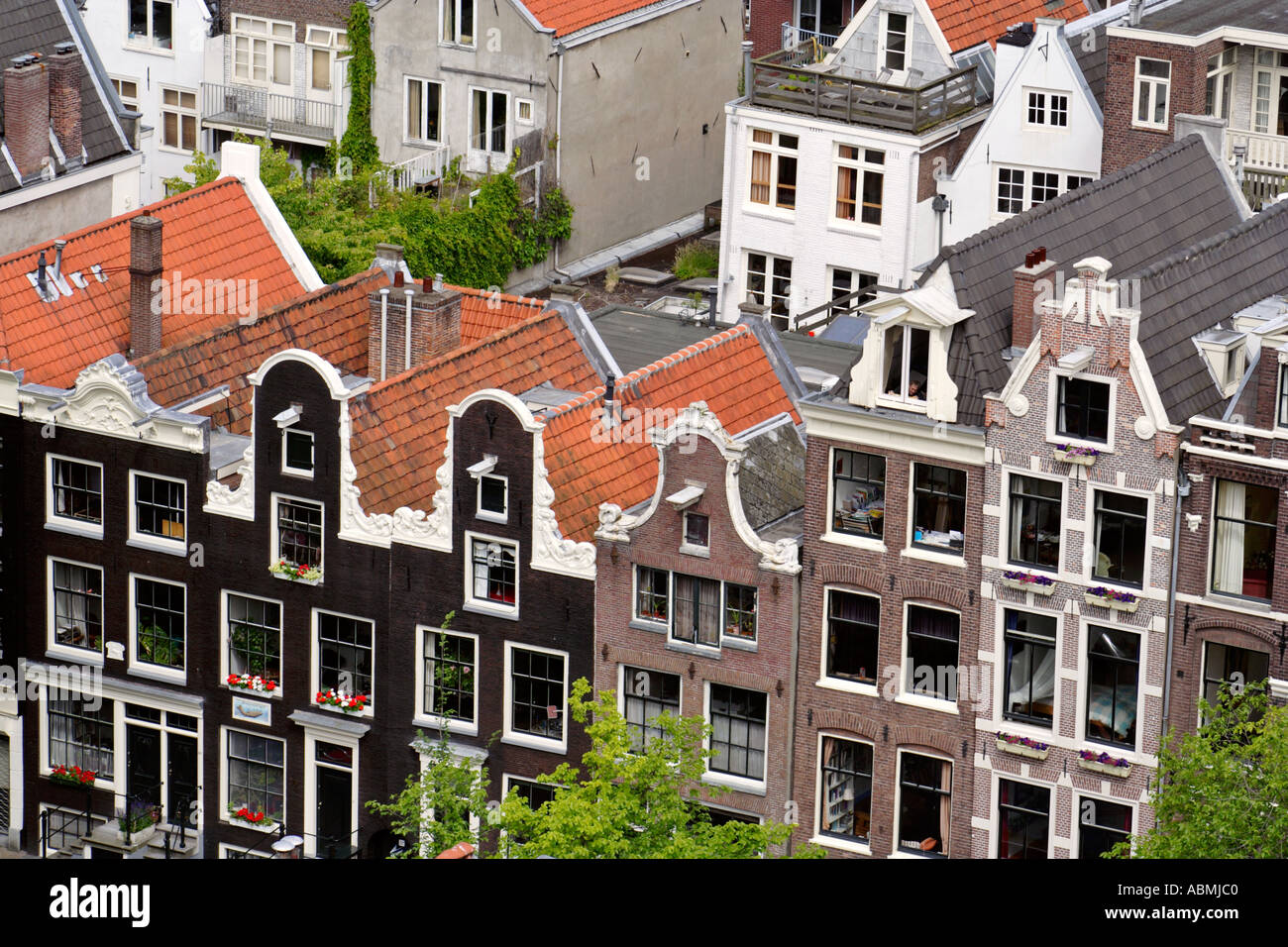 Traditionellen holländischen Giebeln oder Fassaden Amsterdam Holland Stockfoto