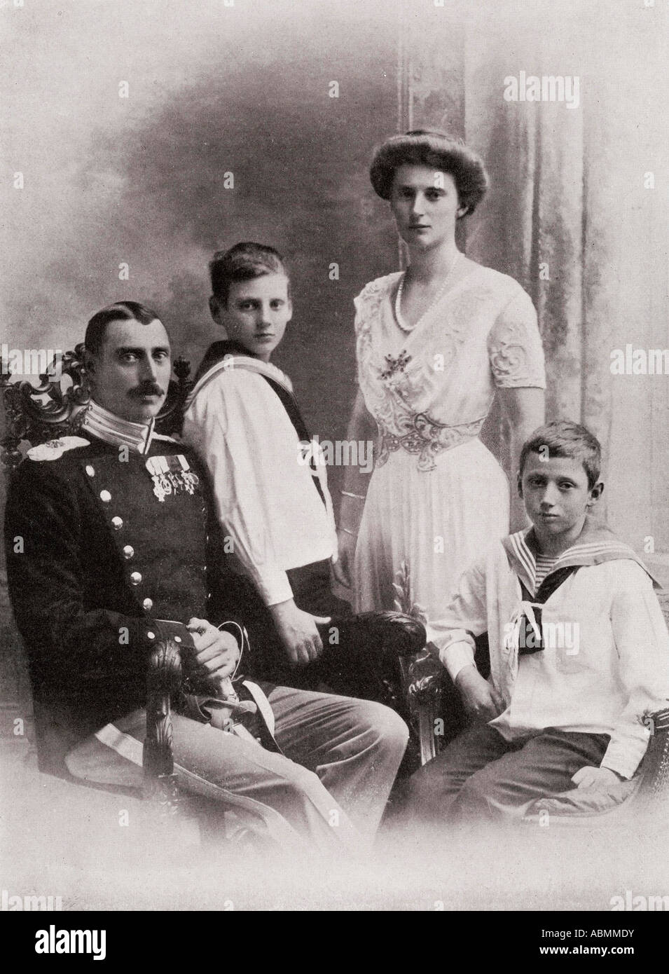 Die dänische Königsfamilie im Jahre 1912 Stockfoto