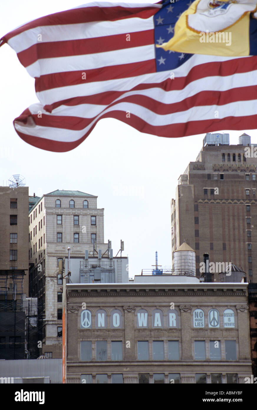 Kein Krieg-No Lies mehr Ground Zero New York USA Stockfoto