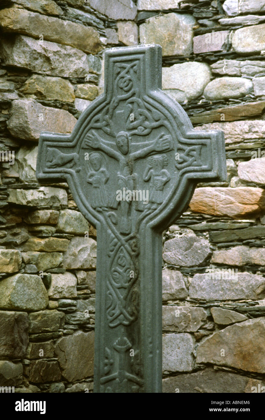 Schottland Argyll Kilmory Loch Sween alten Kreuz in Keltische Kirche Stockfoto