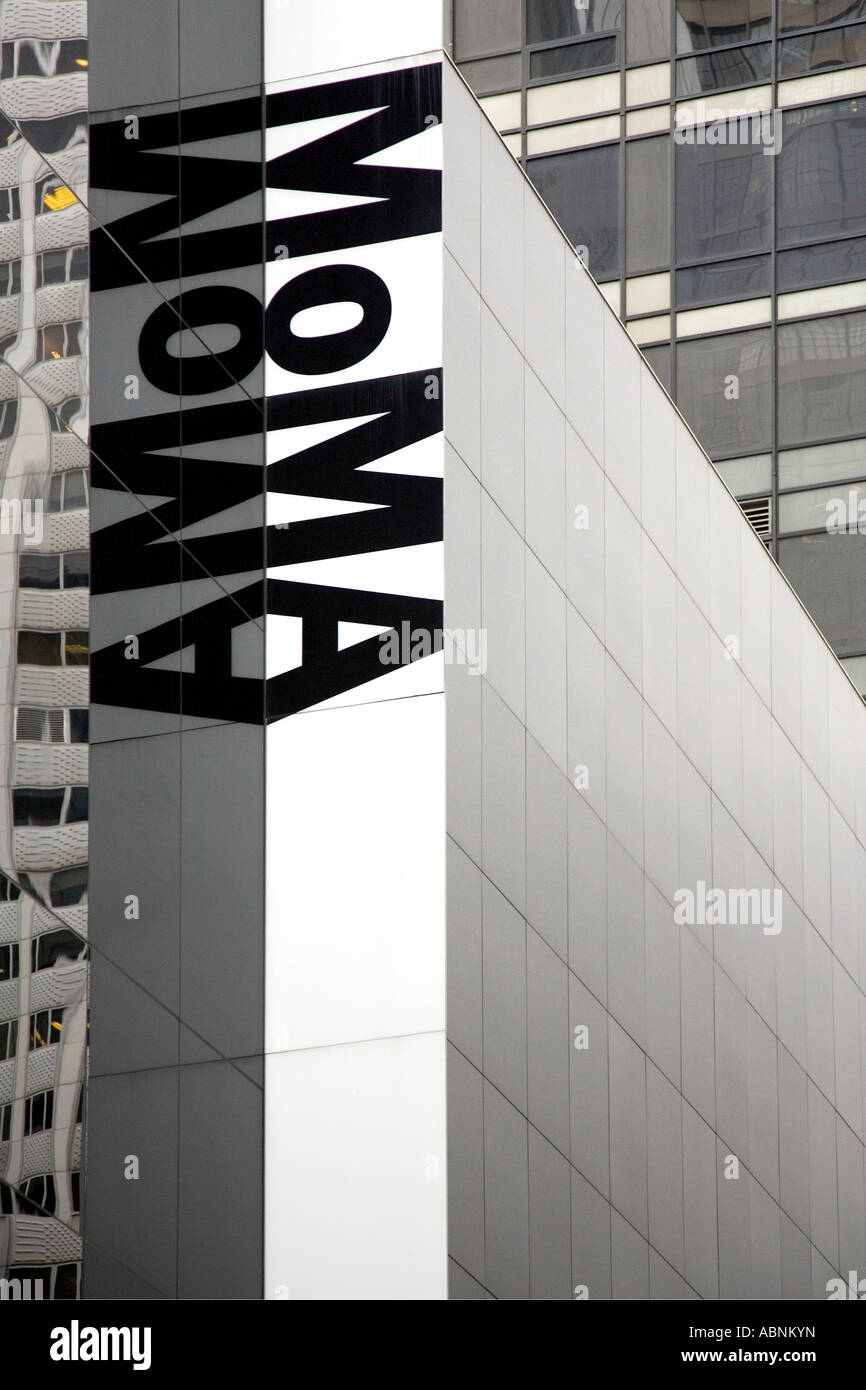 MOMA Museum of Modern Art Galerie Zeichen in Midtown Manhattan New York City New York NYC USA Vereinigte Staaten von Amerika Nord Stockfoto