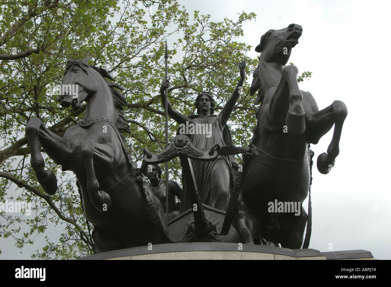 LONDON-LAND MARKIERT BOADICEA STATUE Stockfoto