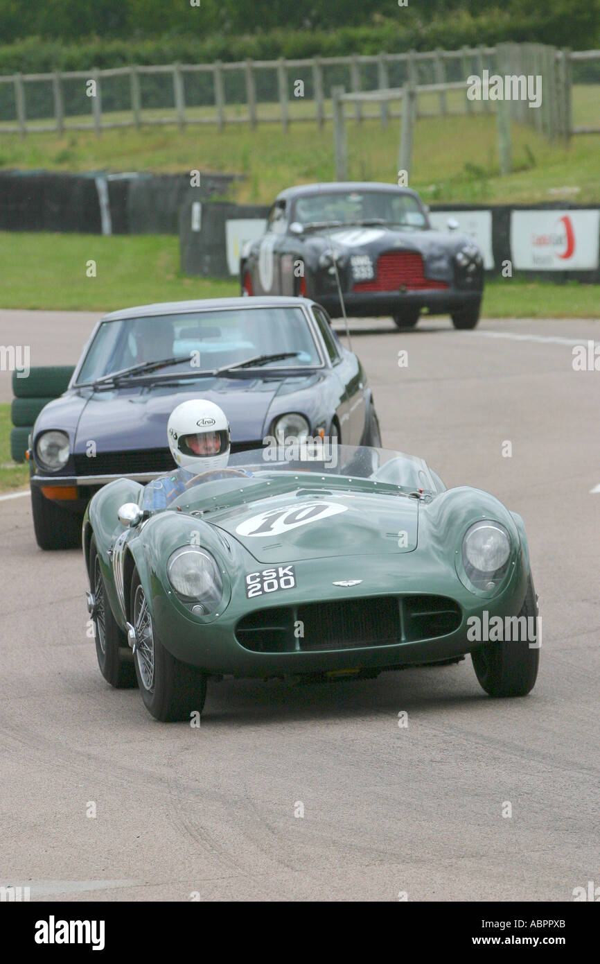 Aston Martin CSK200 DB3S führt der Weg durch die Schikane bei Goodwood, Sussex, UK. Stockfoto