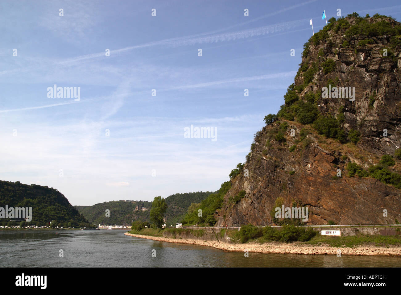 Die Loreley-Felsen am Rhein Stockfoto