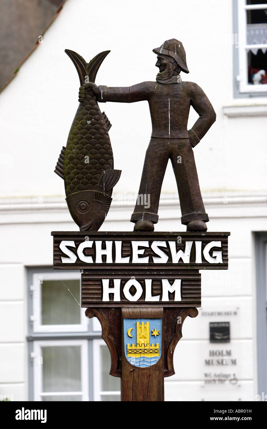 Schleswig - Holm Zeichen vor dem Museum. Stockfoto