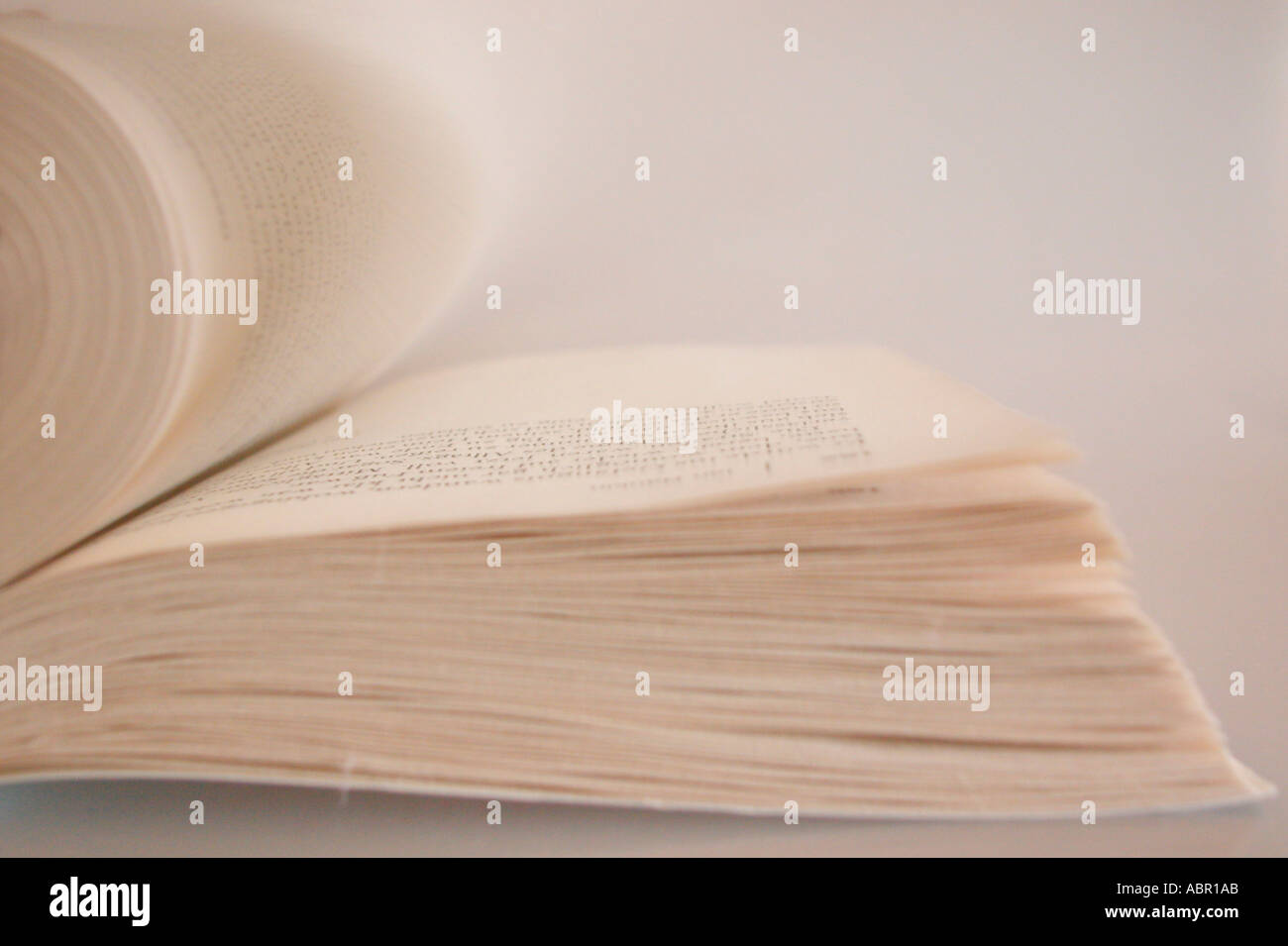 in einem Buch blättern Stockfoto