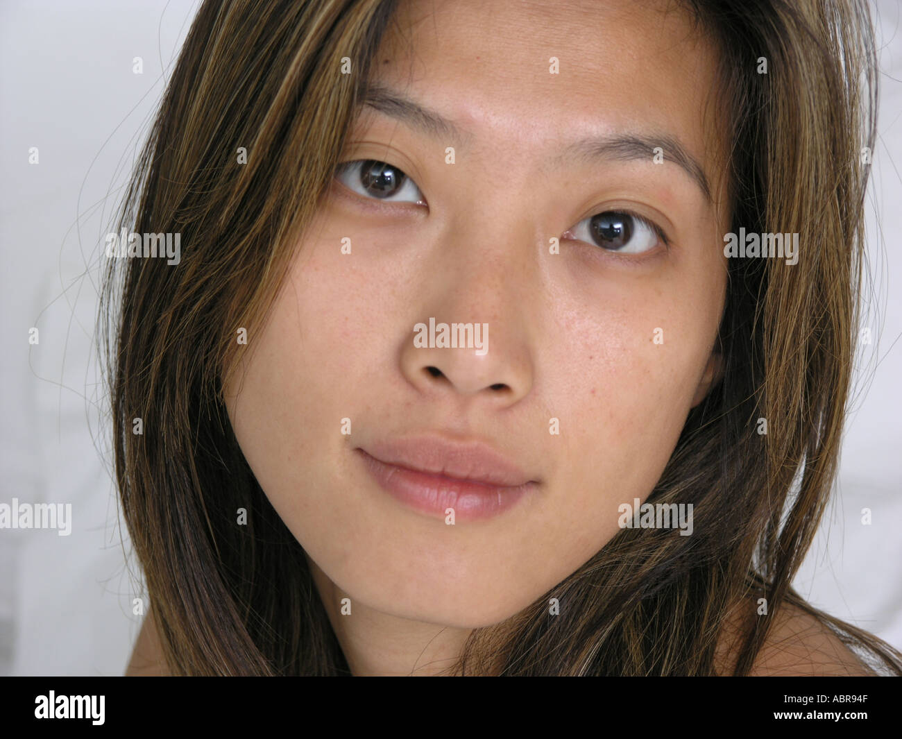 ohne Make-up Porträt der koreanischen asiatischen Frauen Stockfoto