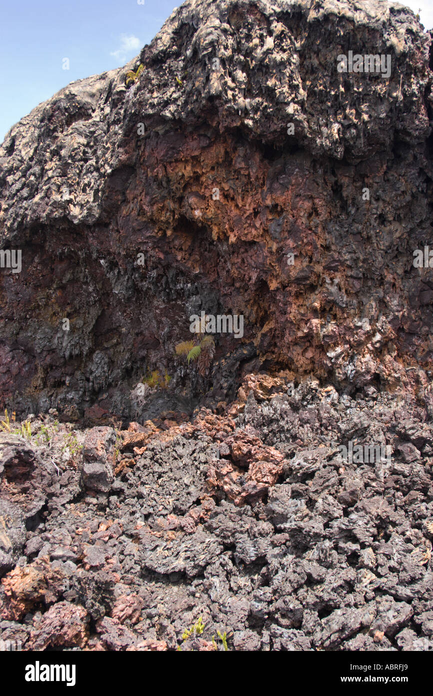 Textur von einer 1974 Spritzer Wall, East Rift Zone, Hawai ' i Volcanoes National Park Stockfoto