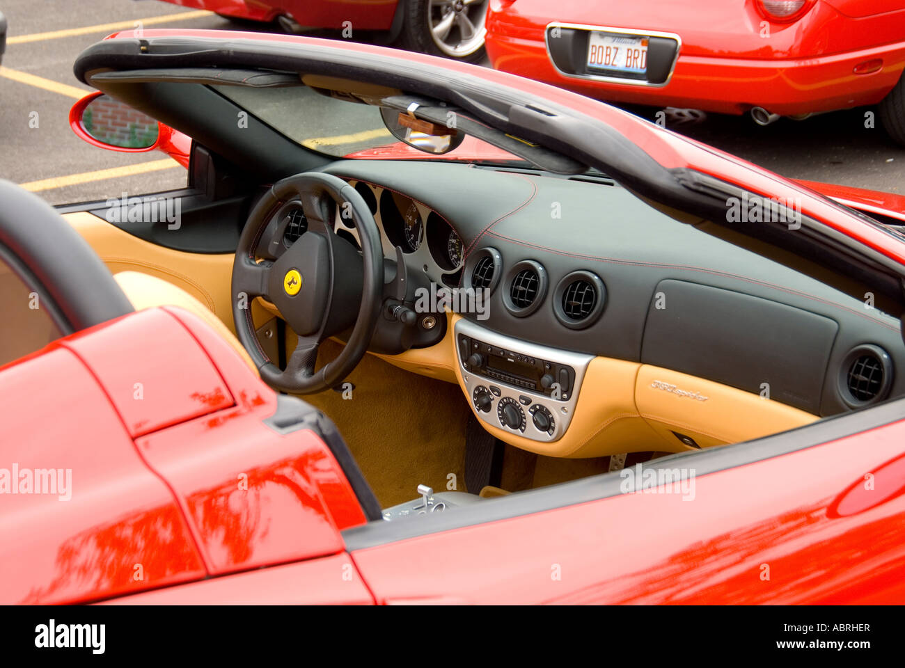 Ferrari 360 Spider-Innenansicht Stockfoto