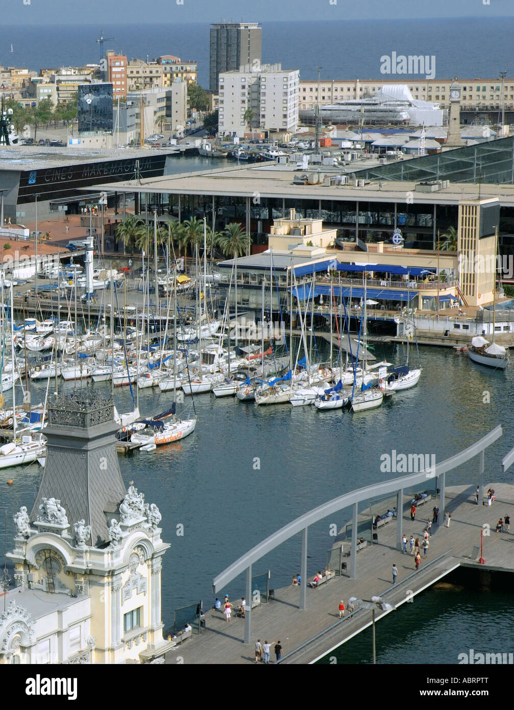 Panorama von Port Vell Barcelona Barça Barca Katalonien Katalonien Katalonien Costa Brava España Spanien Europa Stockfoto