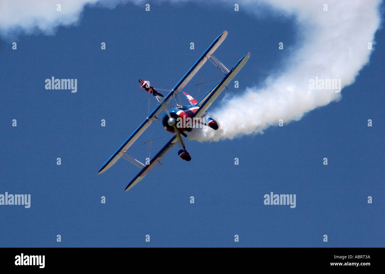 Wing Walker in Flugschau Stockfoto