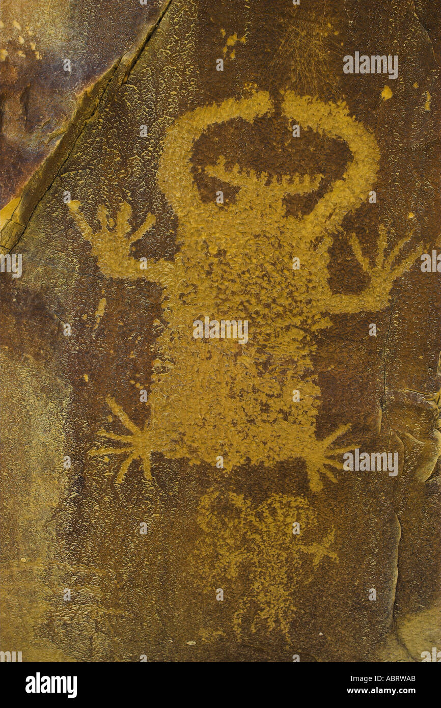 Petroglyphen aus Legende Rock Wyoming Stockfoto