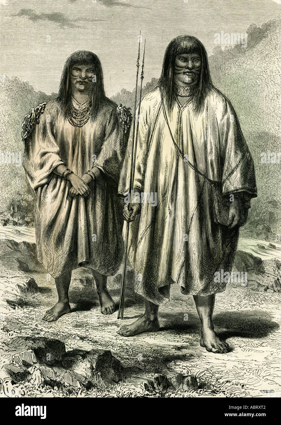 Antis Indianer 1869 Peru Stockfoto