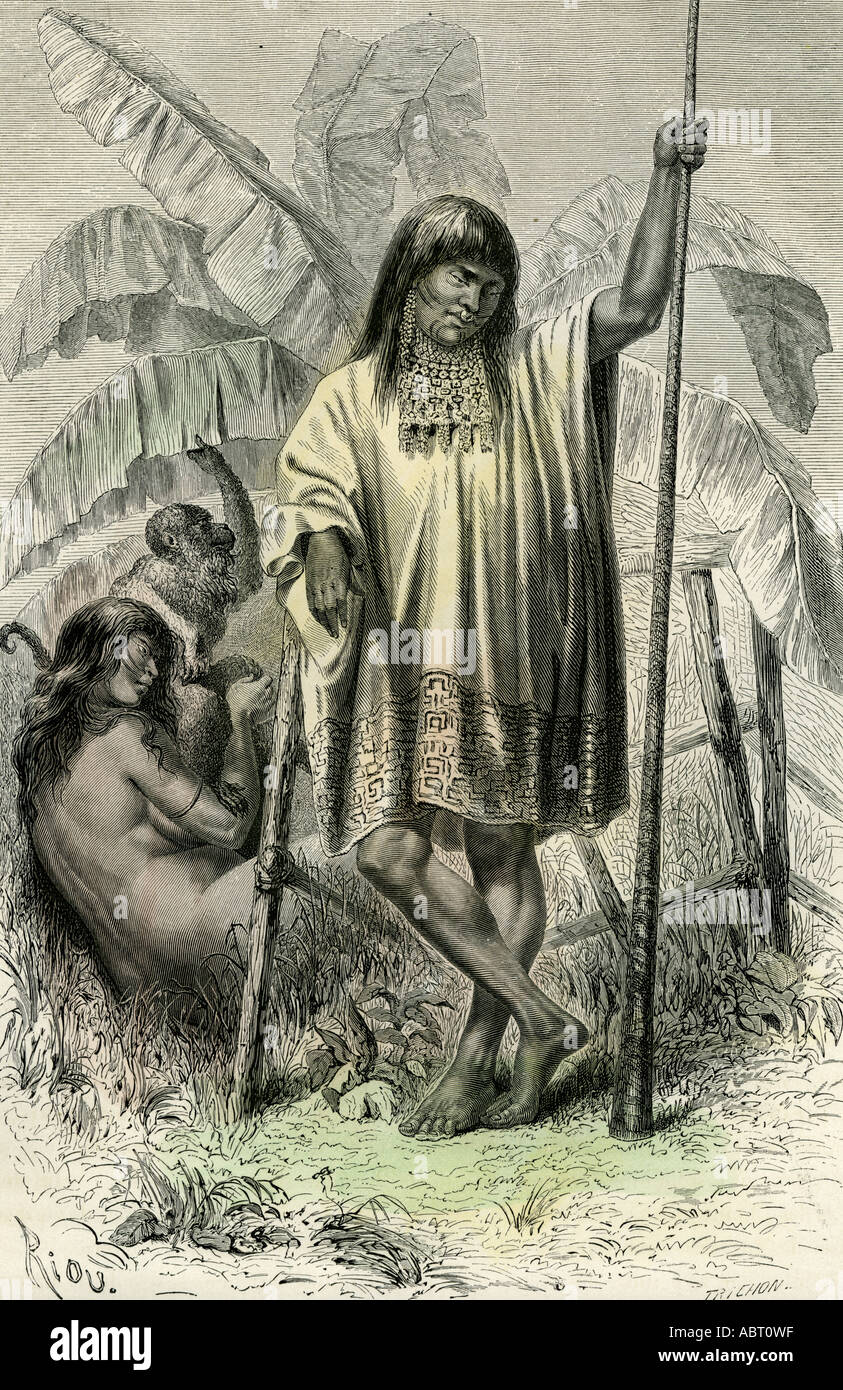 Conibos Inder Indiens 1869 Peru Stockfoto