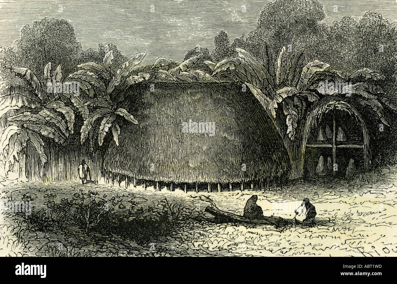 Conibos Haus 1869 Peru Stockfoto