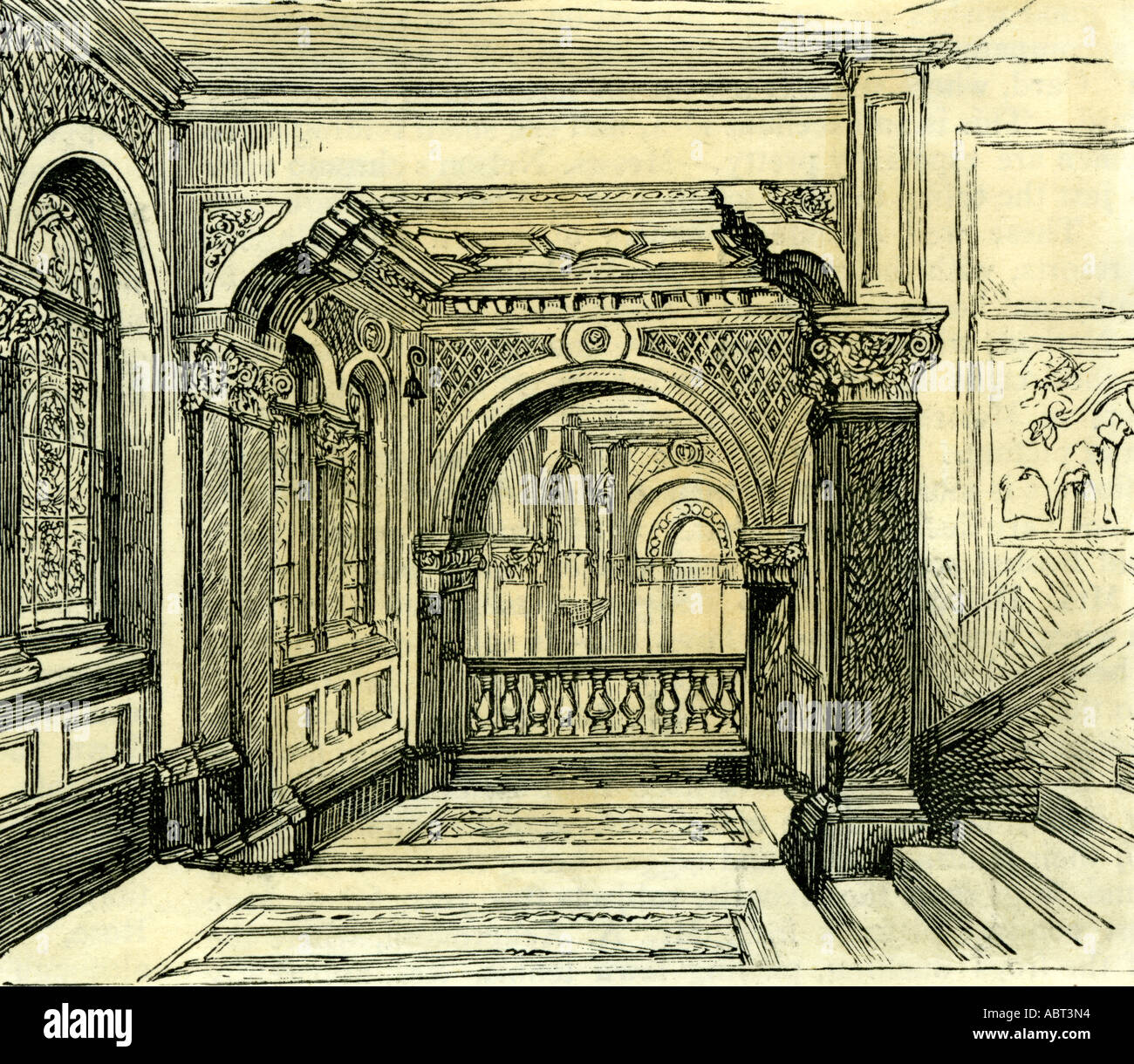 Birmingham, das neue Museum, 1885, Treppe Stockfoto