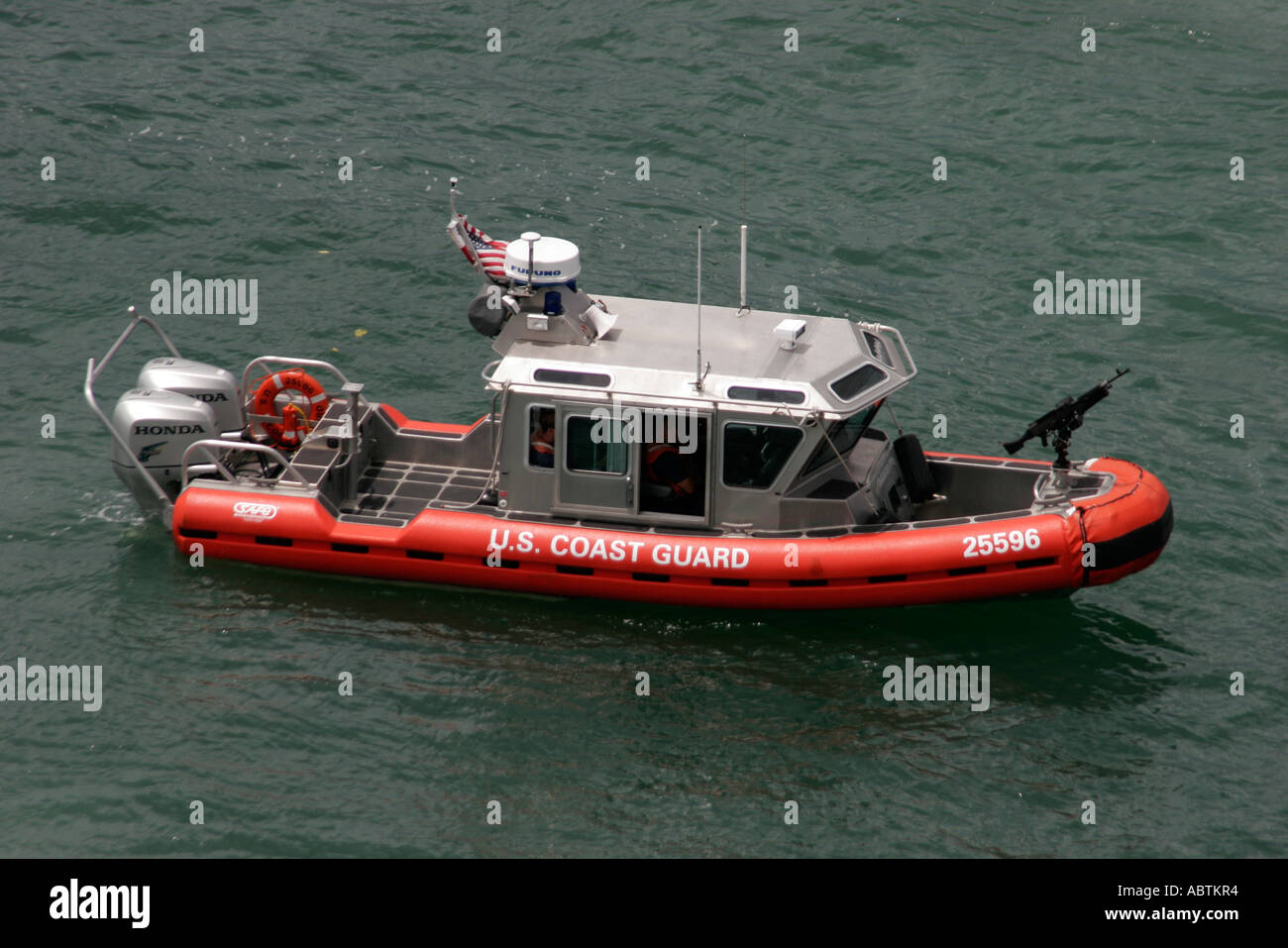 Puerto Rico, Rican, karibische Insel, GroßantillenSan Juan, Hauptstadt, US-Küstenwache, Patrouillenboot, Kanone, Heimatschutz, PuertoRico060412123 Stockfoto