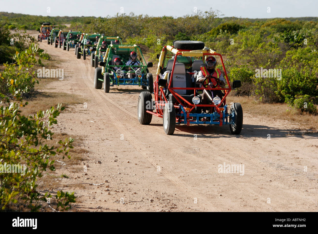 Turks- und Caicosinseln, Grand Turk, BWI, BWI, Britisch-Westindien, Karibik, Atlantik, Wasser, Bahamas-Inselkette, tropisch, Hawknest Plantage, Dünenbuggy Stockfoto