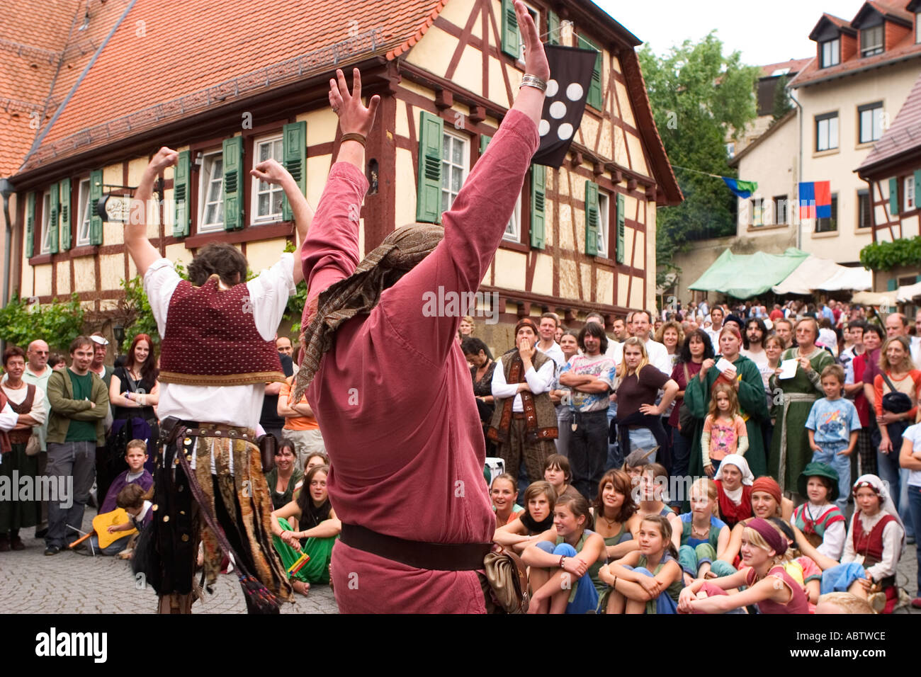 Komiker Streetart-Künstler Peter und Paul fest Bretten Deutschland Juni 2005 Stockfoto