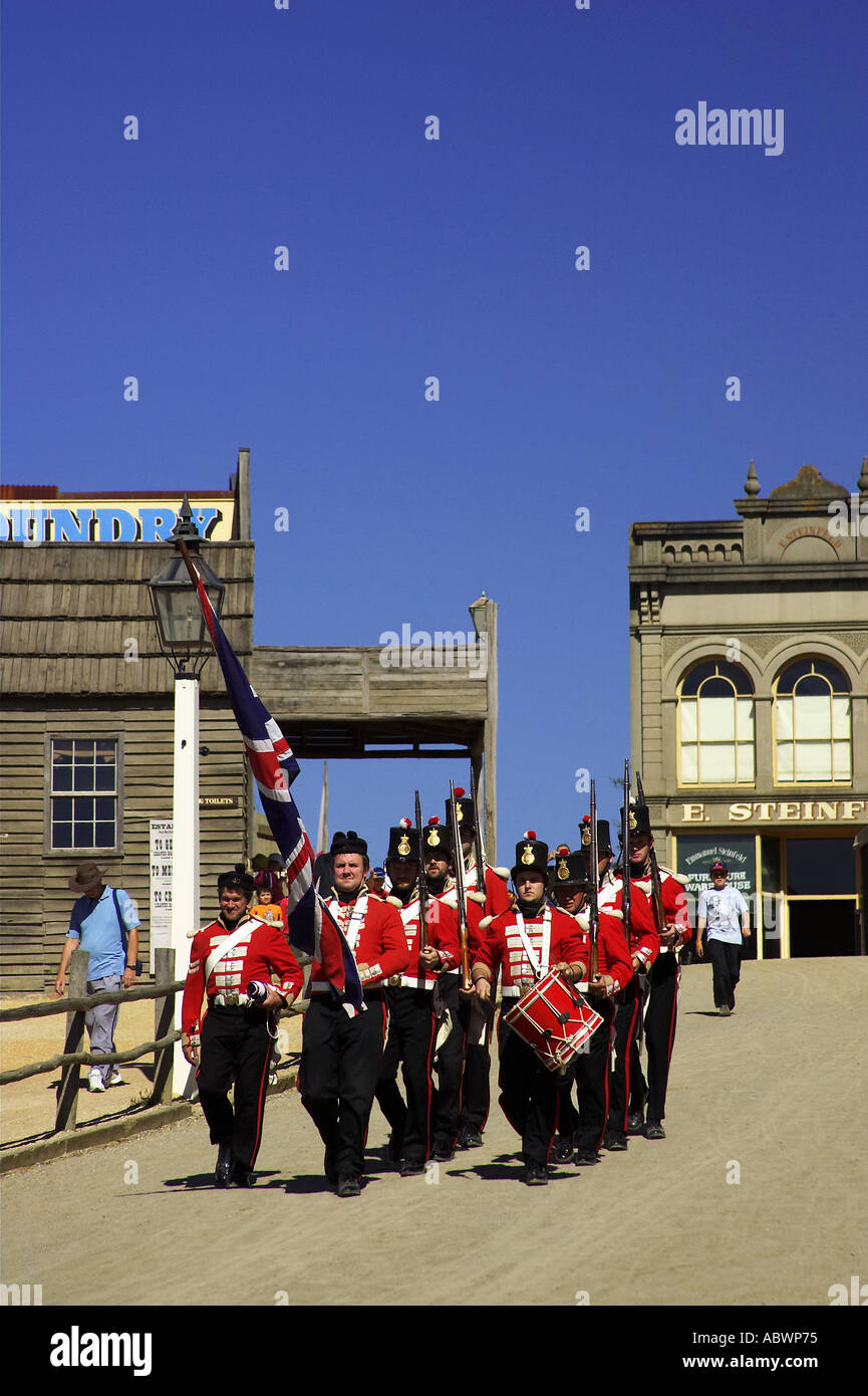 Rote Mäntel Sovereign Hill Ballarat Victoria Australien Stockfoto