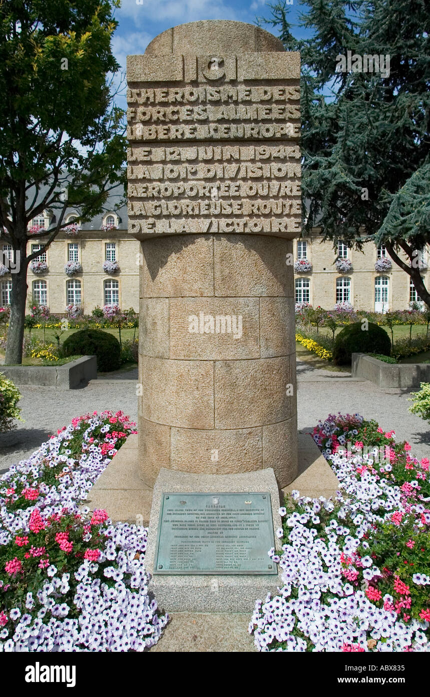 D Tag der Befreiung Denkmal in Carentan, Normandie, Frankreich, Frankreich Stockfoto