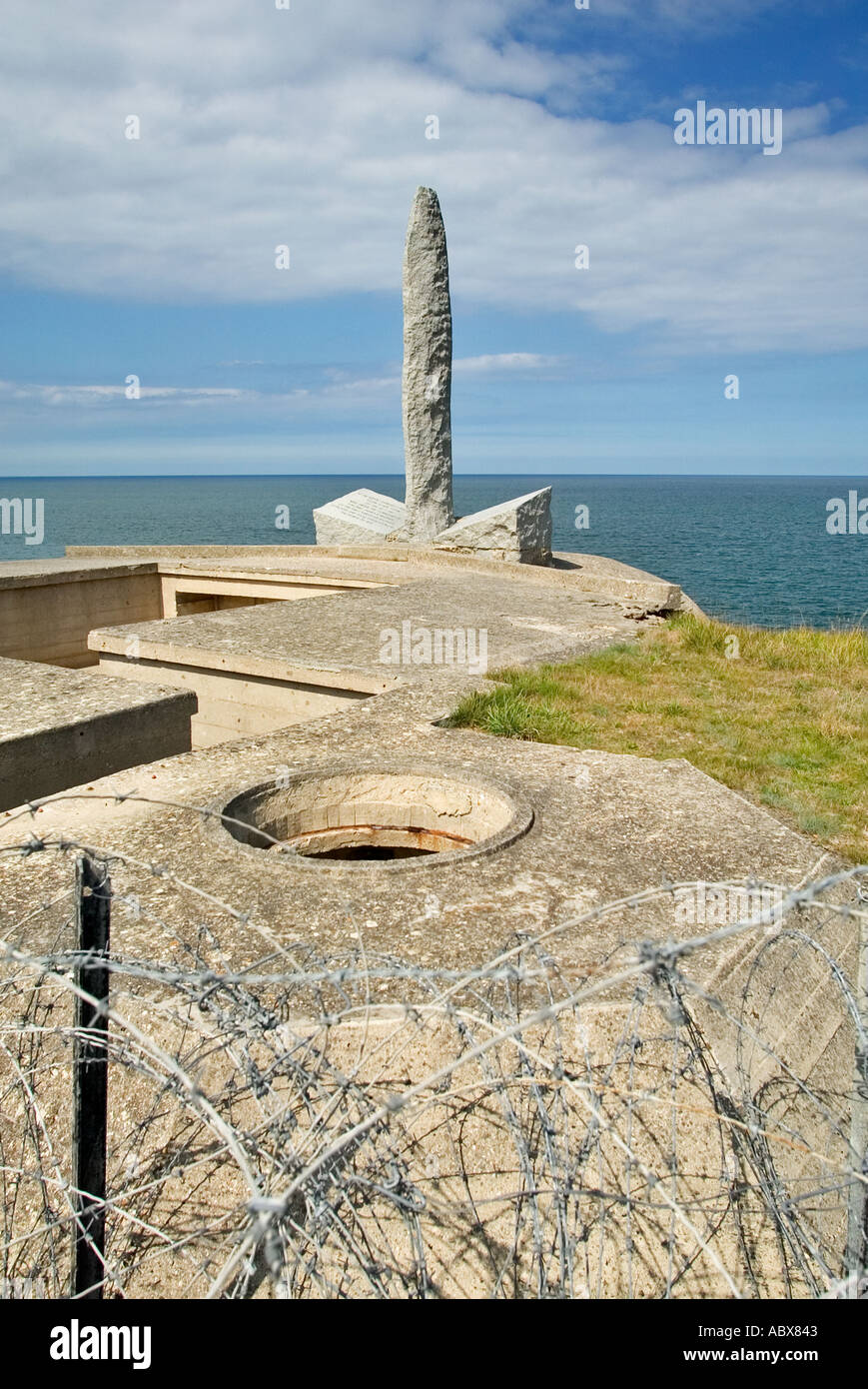 Pointe Du Hoc Normandie Frankreich - USA-Rangers-Denkmal Stockfoto