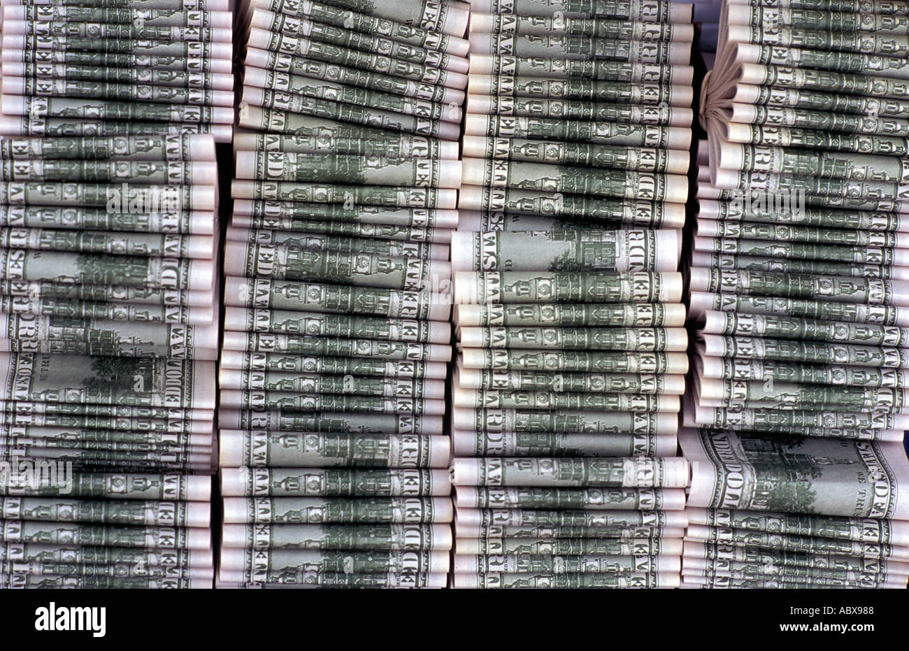 Anzeige von hundert-Dollar-Rechnungen Repliken der amerikanischen Währung verkauft, wie viel Glück Potosi Fiesta Bolivien S Amerika bezaubert Stockfoto