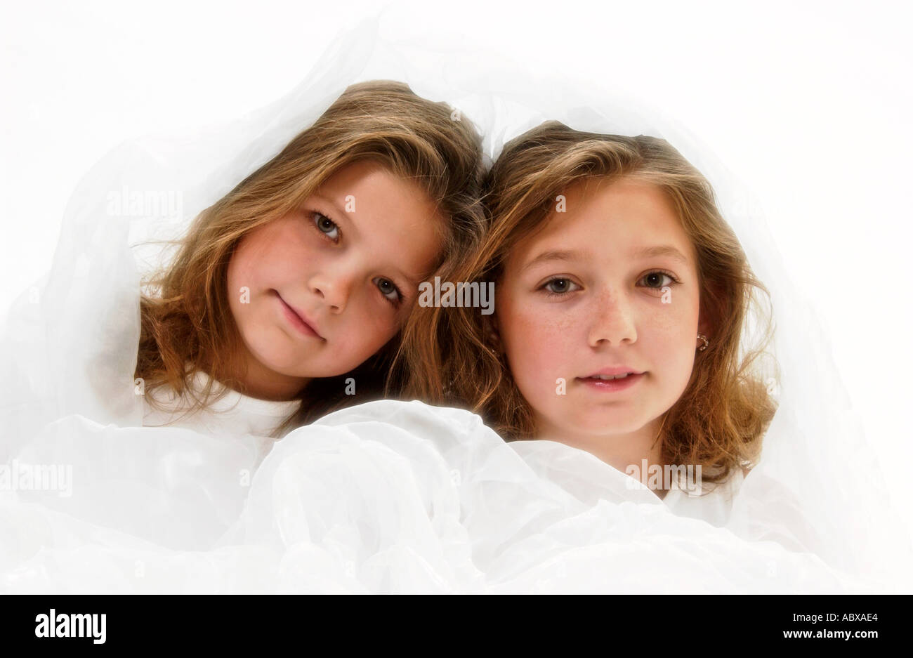 Porträt von 2 Mädchen Stockfoto